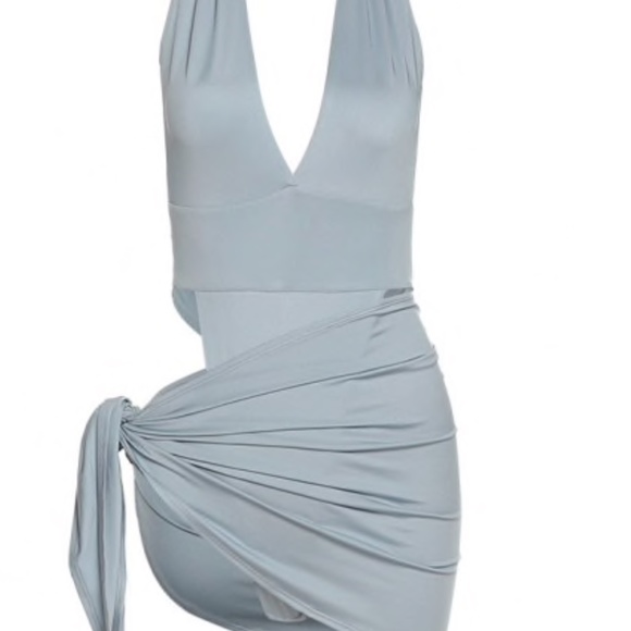 NEW! PEWTER GRAY BLUE CO ORD BIKINI SWIMSUIT SET - Picture 3 of 14